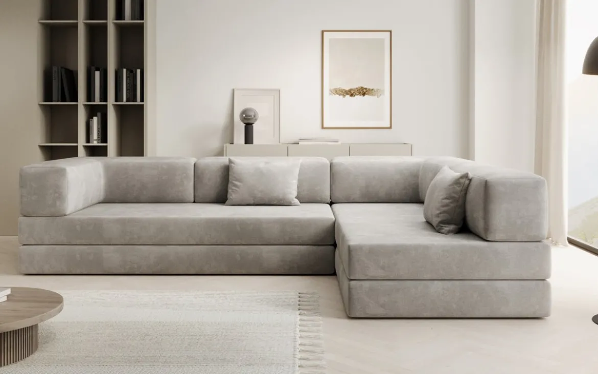 Designer Ecksofa Lazy in Samt