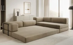Designer Ecksofa Lazy in Samt