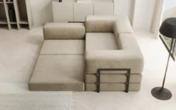 Designer Ecksofa Lazy Mini in Samt