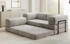 Designer Ecksofa Lazy Mini in Samt