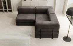Designer Ecksofa Lazy Mini in Samt