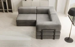 Designer Ecksofa Lazy Mini in Samt