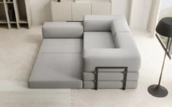 Designer Ecksofa Lazy Mini in Bouclé