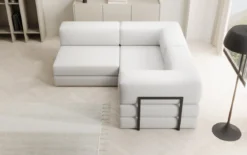 Designer Ecksofa Lazy Mini in Bouclé