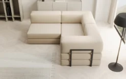 Designer Ecksofa Lazy Mini in Bouclé