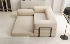 Designer Ecksofa Lazy Mini in Bouclé