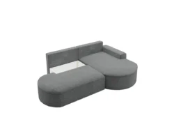 Designer Ecksofa Lenny Bouclé mit Schlaf- und Klappfunktion