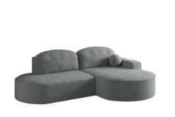 Designer Ecksofa Lenny Bouclé mit Schlaf- und Klappfunktion