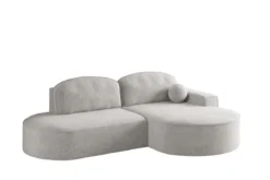 Designer Ecksofa Lenny Bouclé mit Schlaf- und Klappfunktion