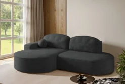 Designer Ecksofa Lenny Bouclé mit Schlaf- und Klappfunktion