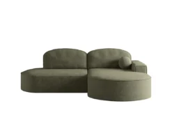 Designer Ecksofa Lenny Bouclé mit Schlaf- und Klappfunktion