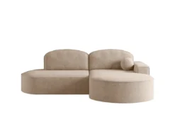 Designer Ecksofa Lenny Bouclé mit Schlaf- und Klappfunktion
