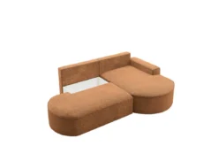 Designer Ecksofa Lenny Bouclé mit Schlaf- und Klappfunktion