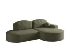 Designer Ecksofa Lenny Bouclé mit Schlaf- und Klappfunktion