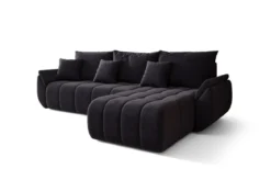 Designer Ecksofa Lenoa mit Schlaf- und Klappfunktion in Samt
