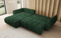 Designer Ecksofa Lenoa mit Schlaffunktion und Stauraum in Cord
