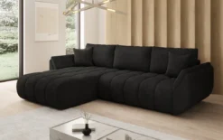 Designer Ecksofa Lenoa mit Schlaffunktion und Stauraum in Cord