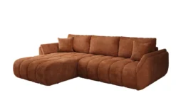 Designer Ecksofa Lenoa mit Schlaffunktion und Stauraum in Cord
