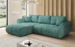 Designer Ecksofa Lenoa mit Schlaffunktion und Stauraum in Cord