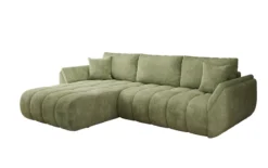 Designer Ecksofa Lenoa mit Schlaffunktion und Stauraum in Cord