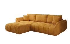 Designer Ecksofa Lenoa mit Schlaffunktion und Stauraum in Cord
