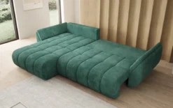 Designer Ecksofa Lenoa mit Schlaffunktion und Stauraum in Cord