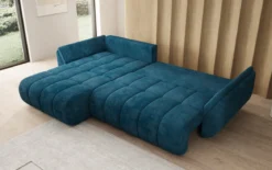 Designer Ecksofa Lenoa mit Schlaffunktion und Stauraum in Cord