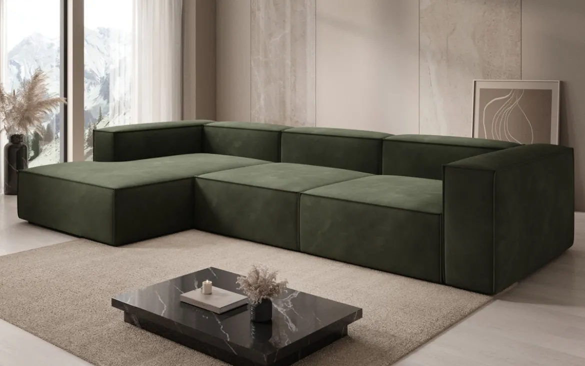 Designer Ecksofa Lesley in Samt