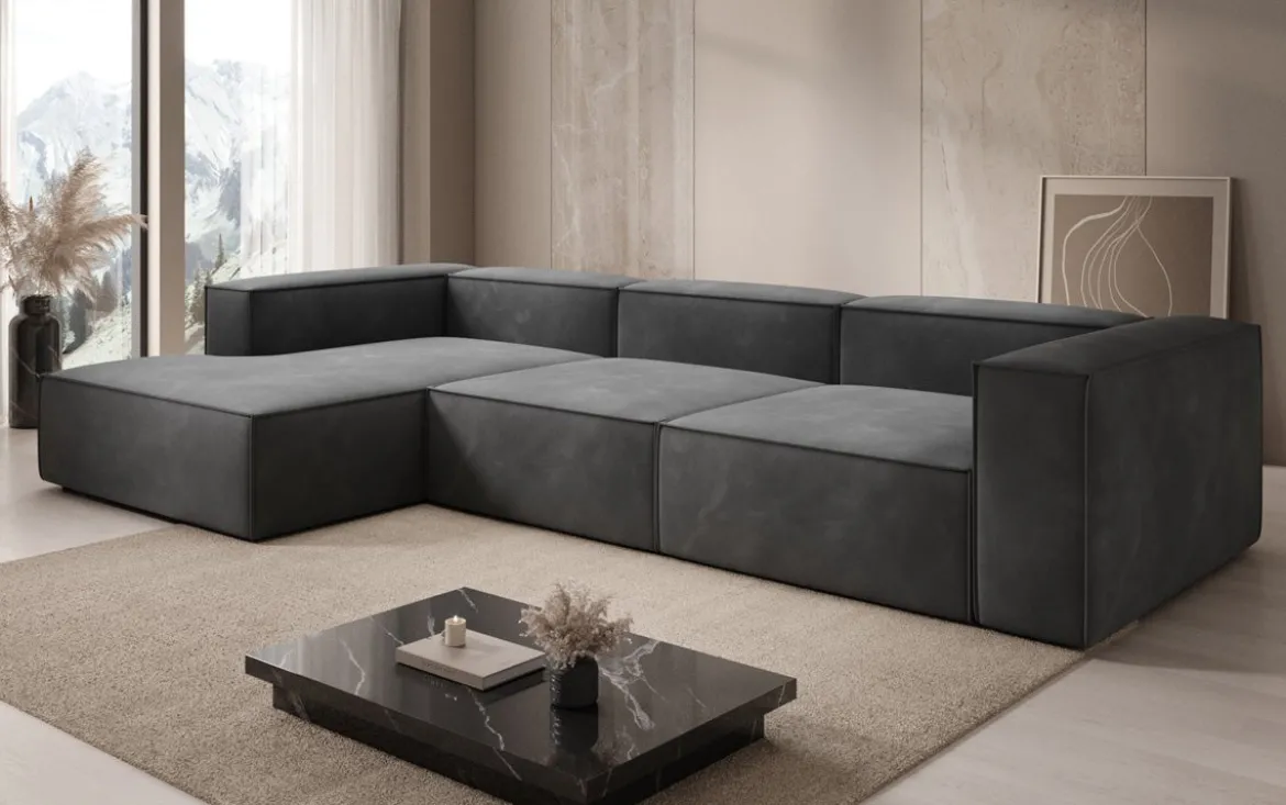 Designer Ecksofa Lesley in Samt