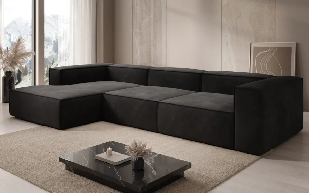 Designer Ecksofa Lesley in Samt
