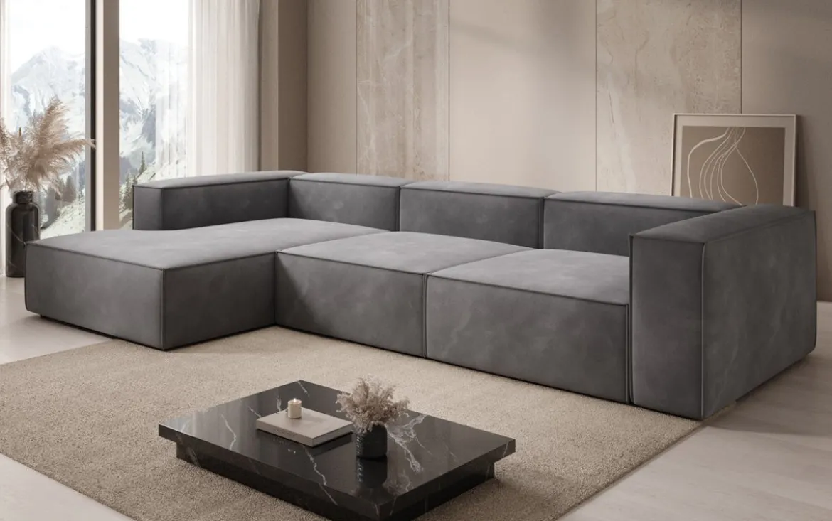 Designer Ecksofa Lesley in Samt