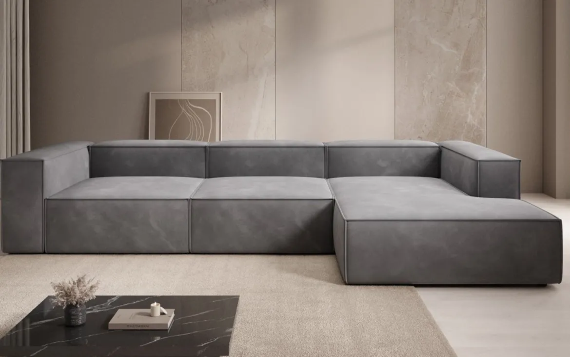 Designer Ecksofa Lesley in Samt