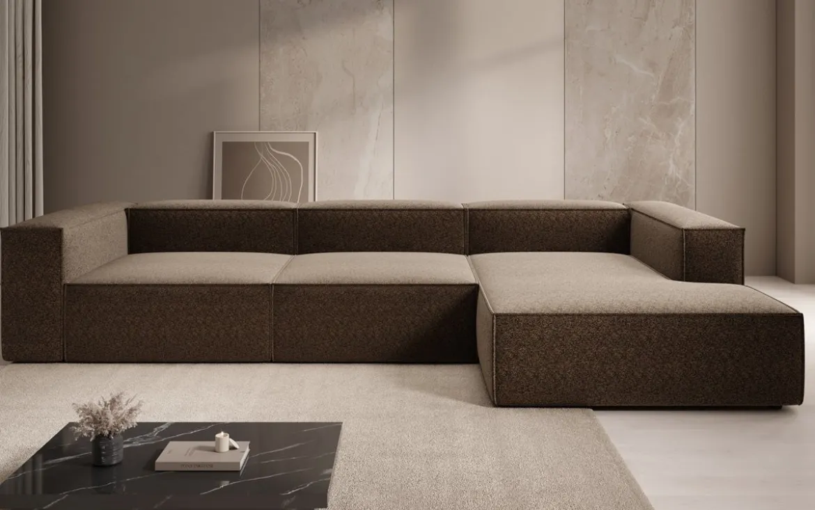 Designer Ecksofa Lesley in Strukturstoff