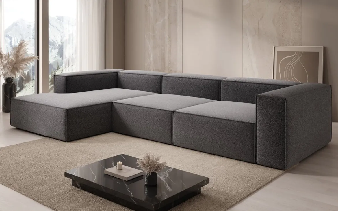 Designer Ecksofa Lesley in Strukturstoff