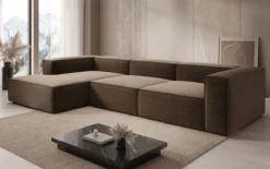 Designer Ecksofa Lesley in Strukturstoff