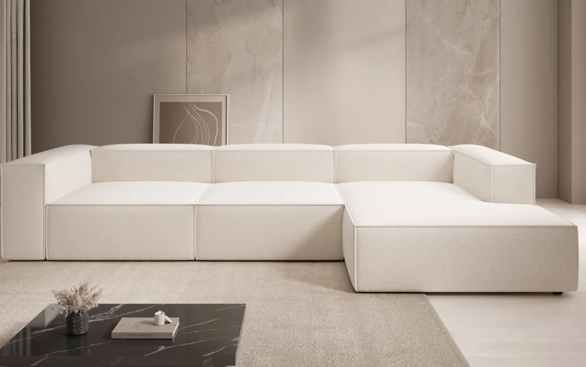 Designer Ecksofa Lesley in Strukturstoff