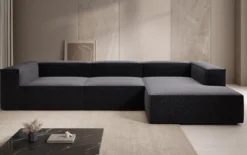 Designer Ecksofa Lesley in Strukturstoff