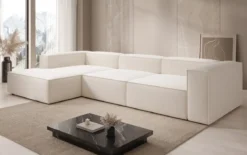 Designer Ecksofa Lesley in Strukturstoff