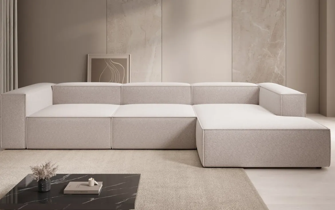Designer Ecksofa Lesley in Strukturstoff
