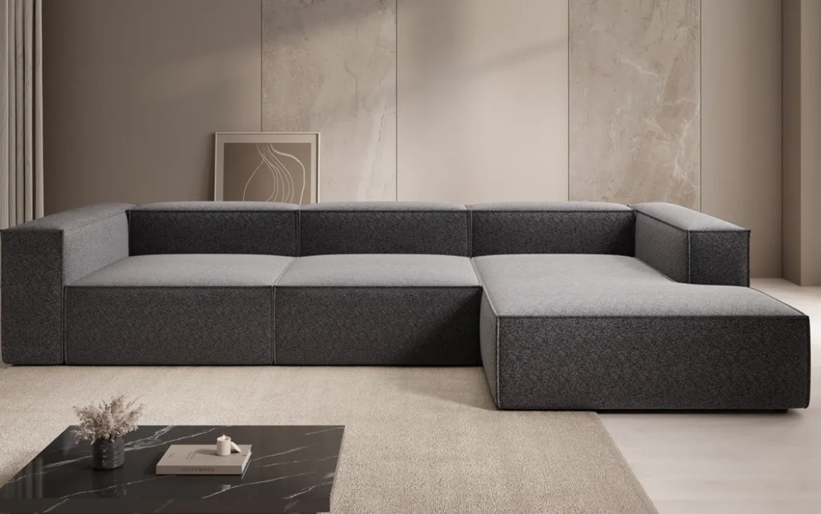 Designer Ecksofa Lesley in Strukturstoff