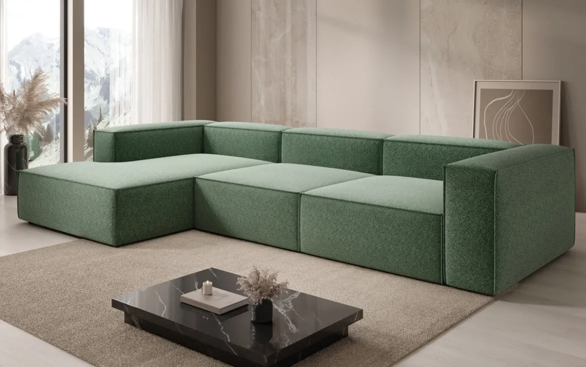 Designer Ecksofa Lesley in Strukturstoff
