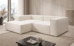 Designer Ecksofa Lesley Mini in Strukturstoff