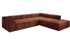 Designer Ecksofa Lesley mit langer Ottomane in Cord
