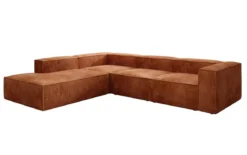 Designer Ecksofa Lesley mit langer Ottomane in Cord