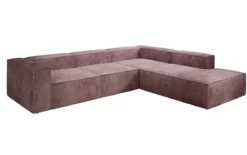 Designer Ecksofa Lesley mit langer Ottomane in Cord