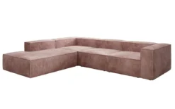 Designer Ecksofa Lesley mit langer Ottomane in Cord
