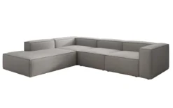 Designer Ecksofa Lesley mit langer Ottomane in Bouclé
