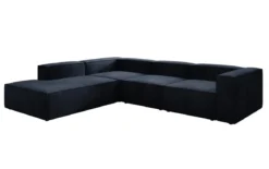 Designer Ecksofa Lesley mit langer Ottomane in Samt