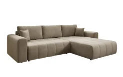Designer Ecksofa Leveno mit Schlaf- und Klappfunktion in Samt