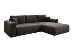 Designer Ecksofa Leveno mit Schlaf- und Klappfunktion in Samt